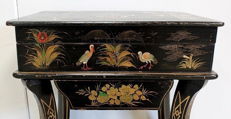 photo for sale Little Worker In Blackened Wood And Asian Decor, Napoleon III Period  Nineteenth