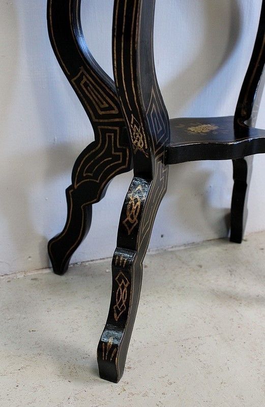 photo vintage Little Worker In Blackened Wood And Asian Decor, Napoleon III Period  Nineteenth