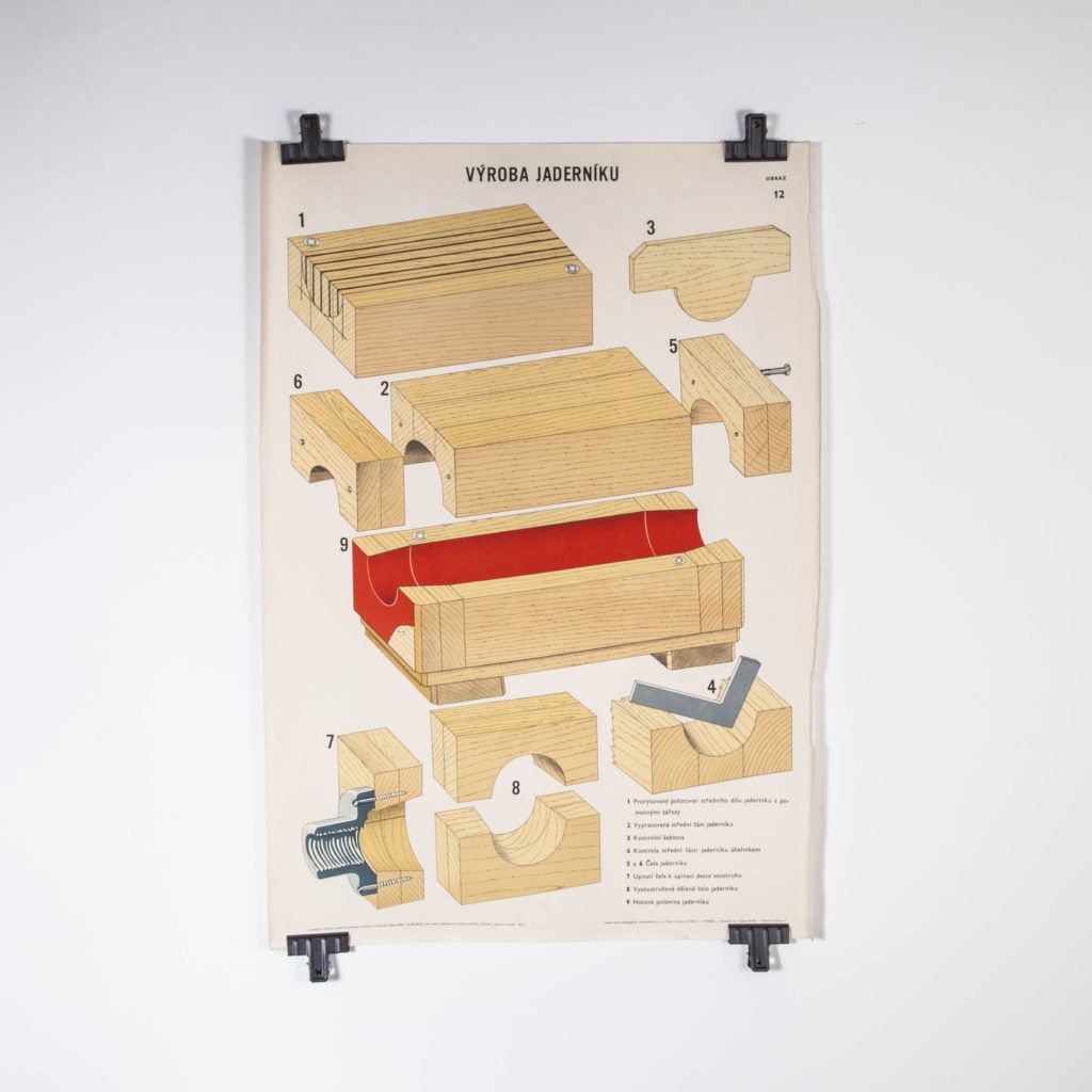 Czech Technical Industrial Drawing – Foundry Mould Engineering Poster – 11 photo for sale