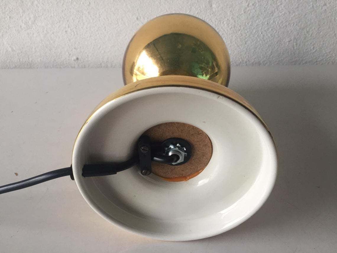 photo for sale Philips Ntd Gold Metal Ball Desk Lamp   1970s