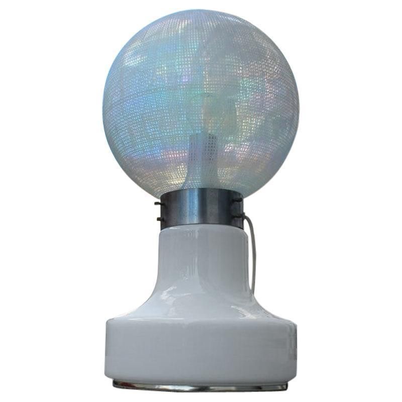 Vistosi Ball White Table Lamp Pop Art Italy 1970s Italian Design Steel