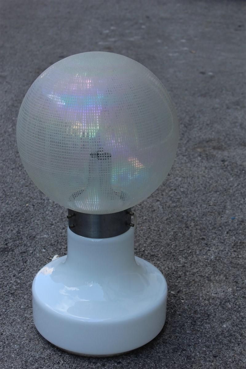 Vistosi Ball White Table Lamp Pop Art Italy 1970s Italian Design Steel photo furniture