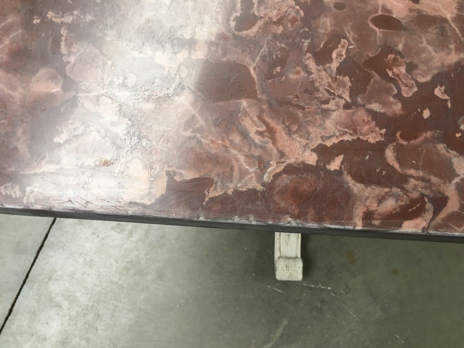 photo for sale Large Middle Red Speckled Marble Top Table