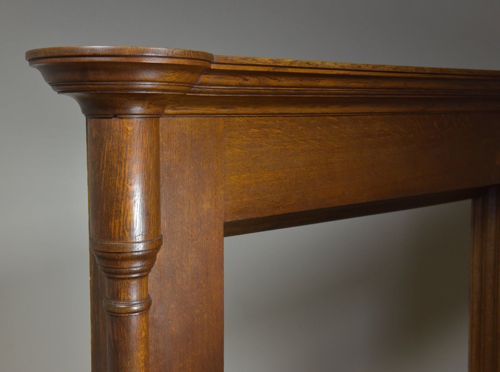 Large Antique Oak Columned Fire Surround photo 2655.0