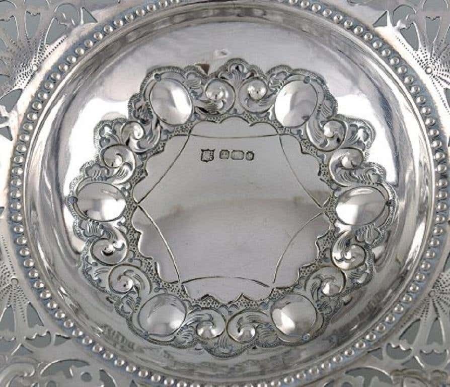 Charles Boyton & Son, London, Pierced Ornamental Bowl In Silver, 1910s photo Home Decor
