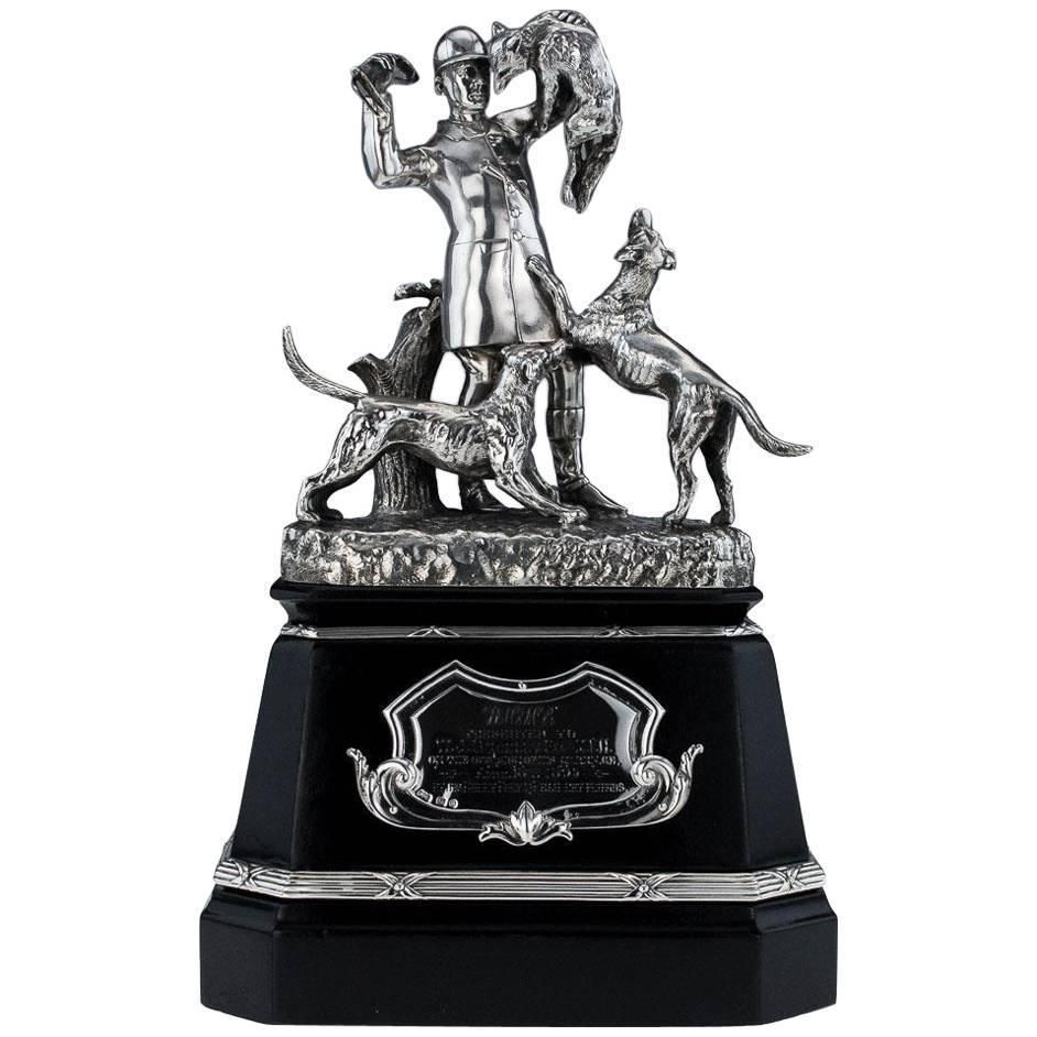 19th Century Victorian Solid Silver Hunting Trophy, Elkington, Circa 1894