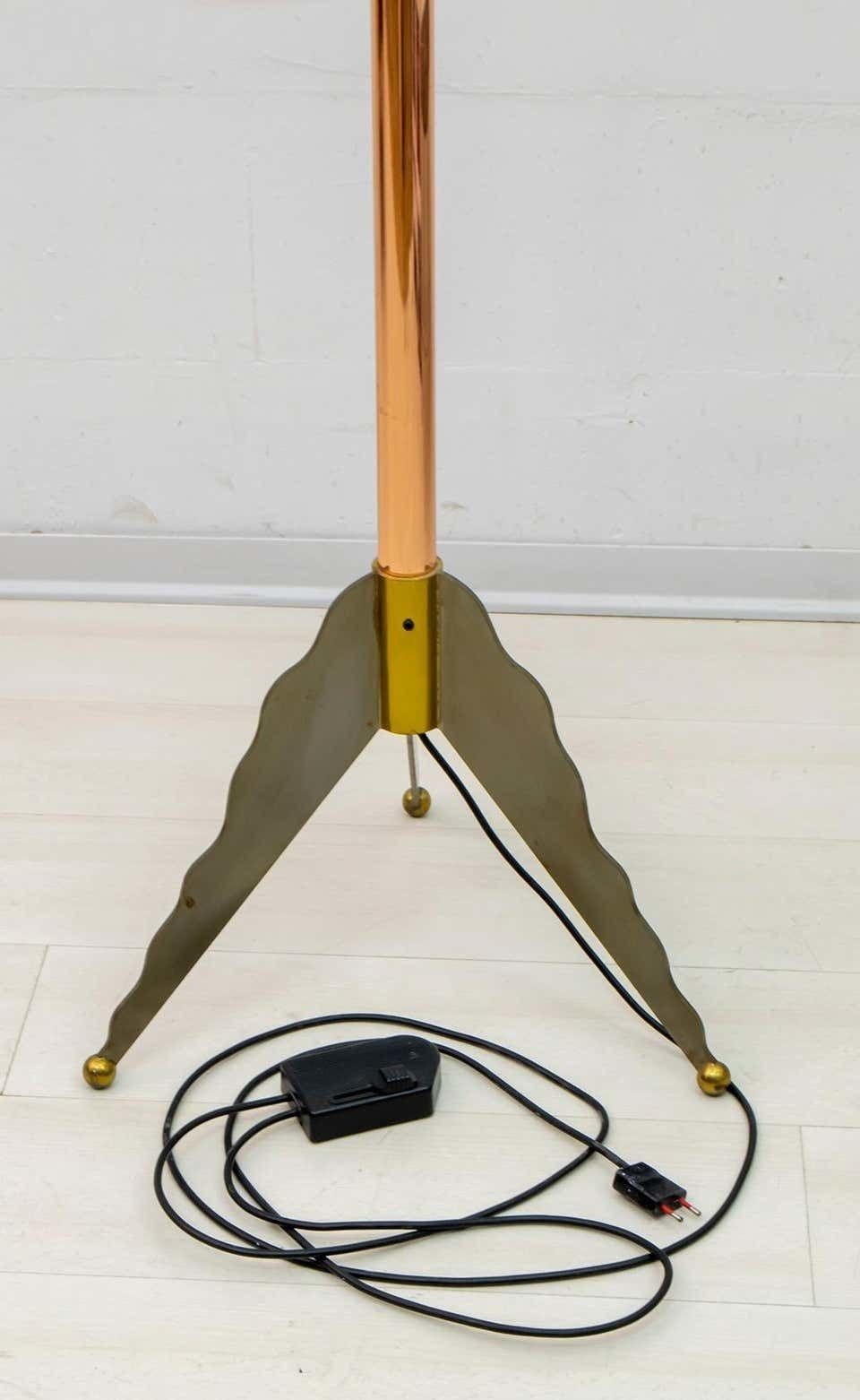 Lighting Relco Milano Modernist Italian Murano Glass And Brass Floor Lamp, 1980s photo
