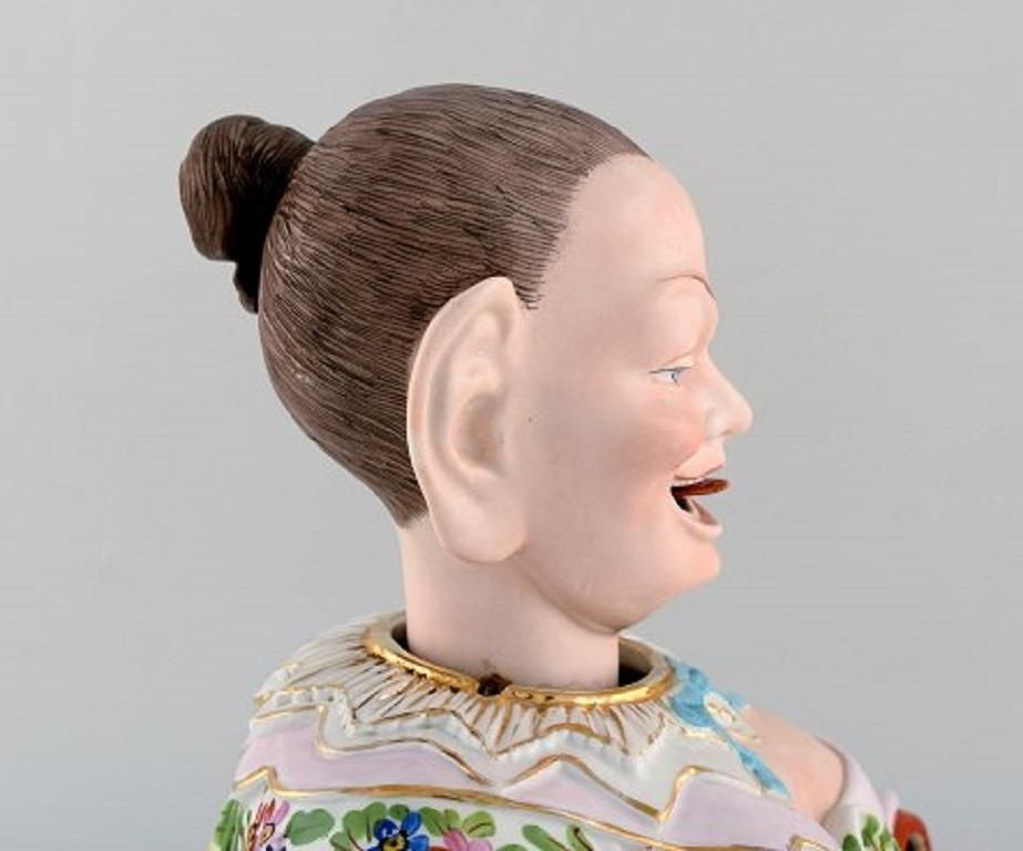 Large, Rare, Antique Meissen Pogade In Hand Painted Porcelain, Late 19th Century photo vinterior