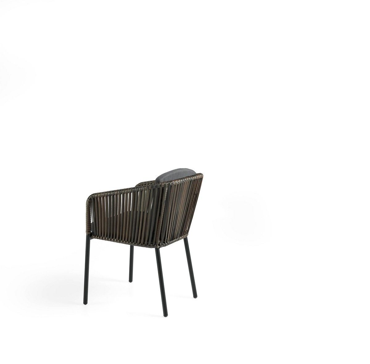 Rattan Armchair With Upholstered Seat