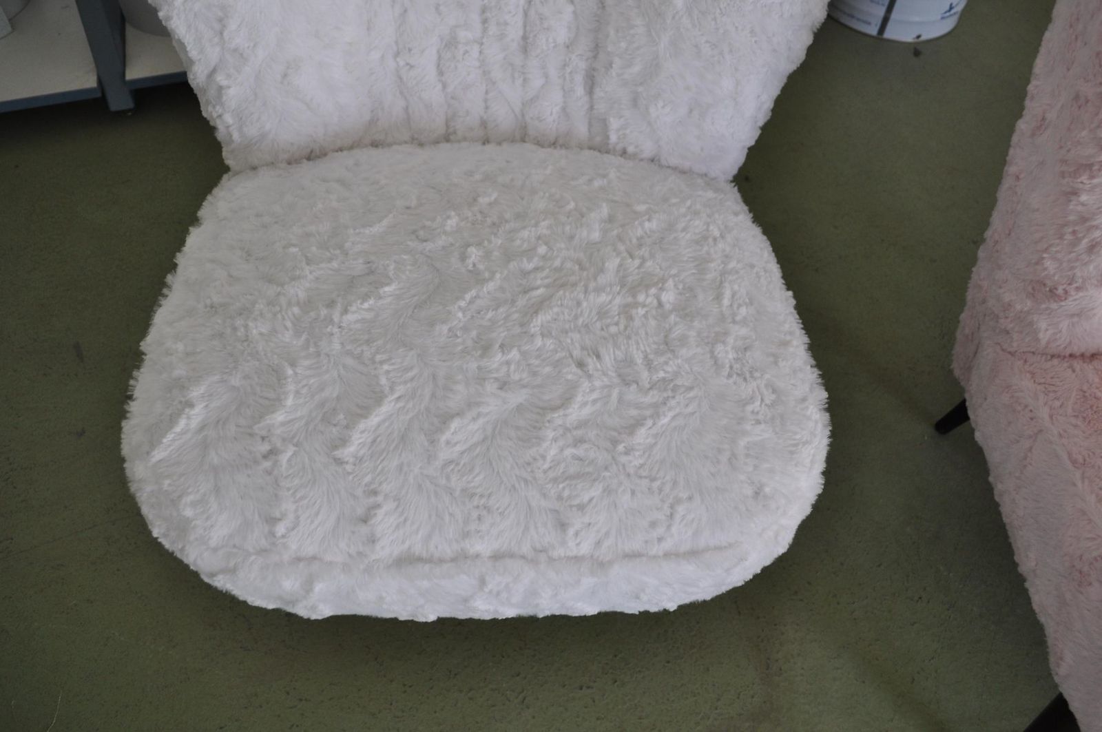 White Faux Fur Cocktail Chairs, Set Of 2 photo Furniture