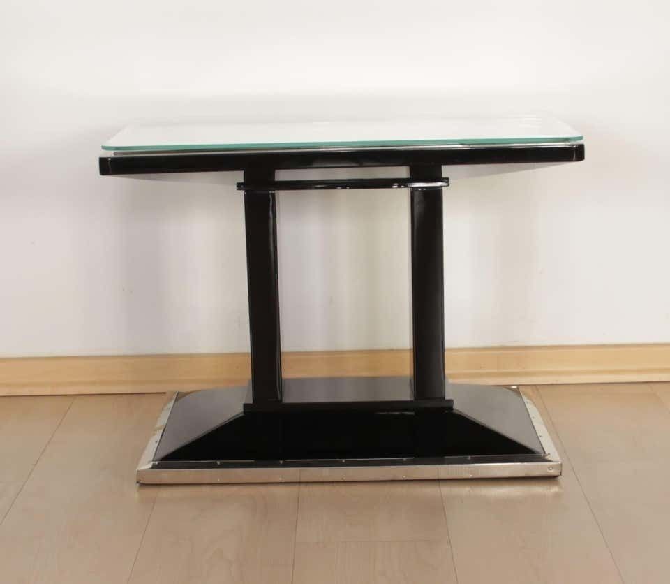 Bauhaus Side / Luggage Table, Black Lacquer And Chrome, Austria, Circa 1920 photo buy