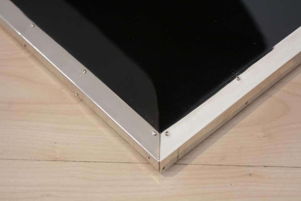 Furniture Bauhaus Side / Luggage Table, Black Lacquer And Chrome, Austria, Circa 1920 photo