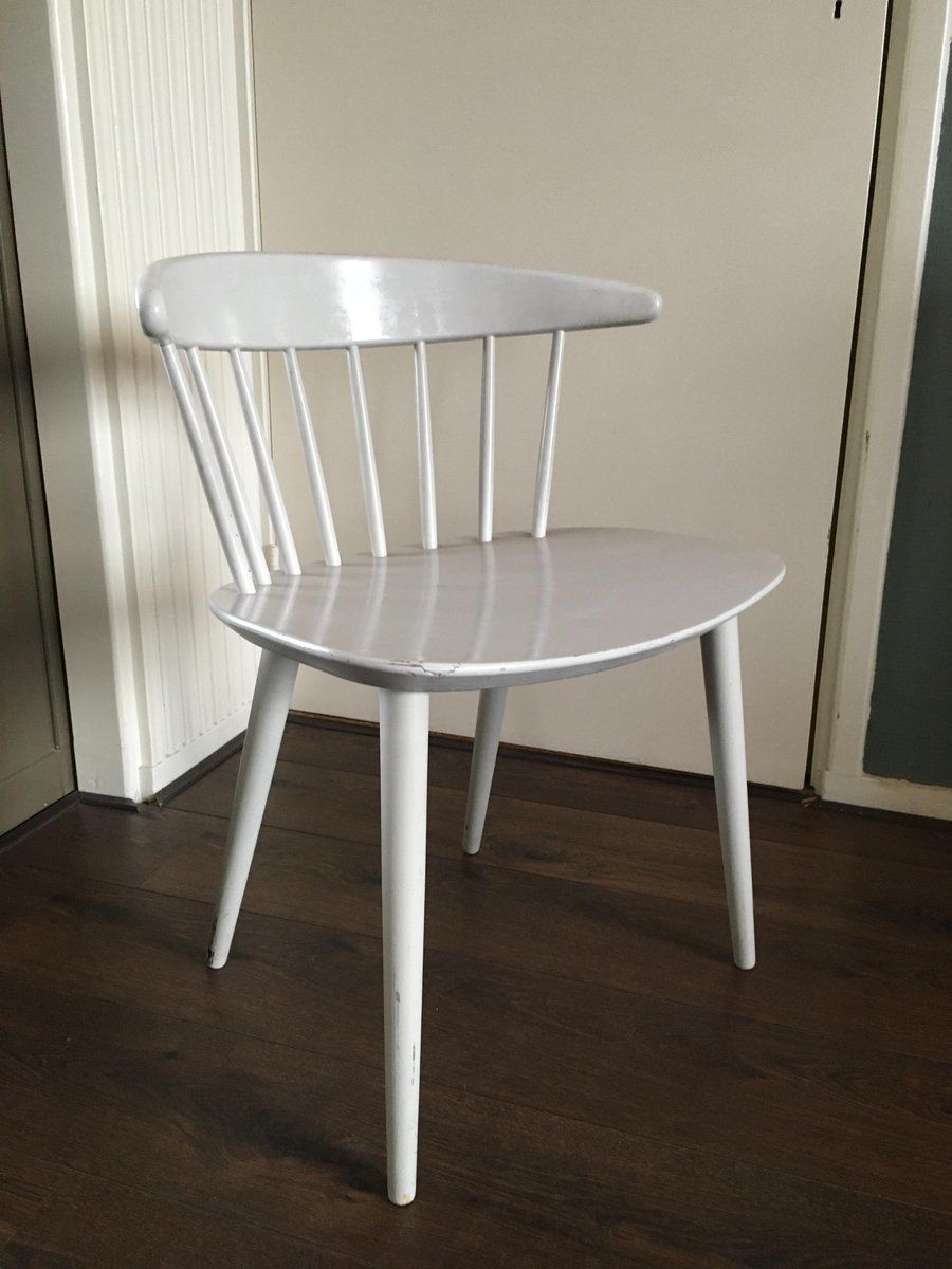 Mid Century Danish Modern White Dining Chair By Ejvind Johansson For Fdb, 1950s photo vintage