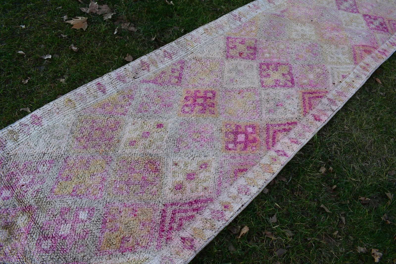 Vintage Turkish Distressed Oushak Runner Rug, 1970s photo for sale