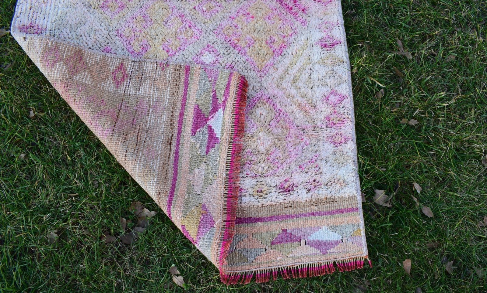 Textiles Vintage Turkish Distressed Oushak Runner Rug, 1970s photo