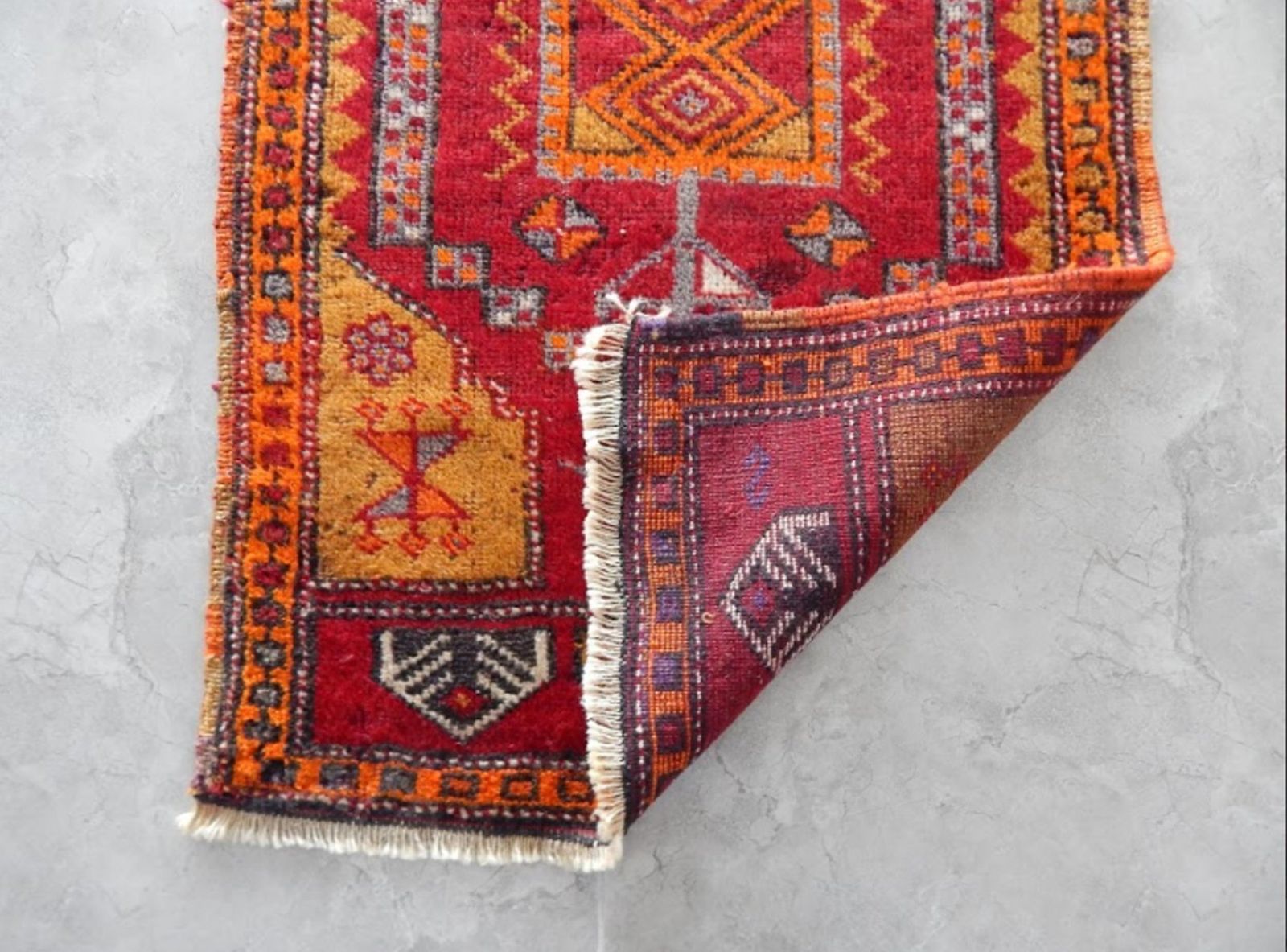 Vintage Distressed Oushak Runner Rug, 1970s photo buy