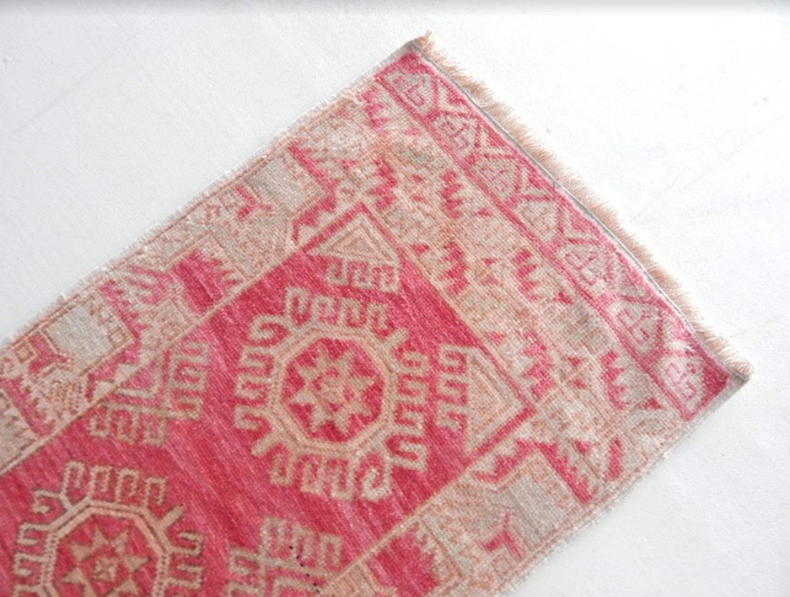 Small Hand Knotted Distressed Oushak Rug, 1970s photo 155.0