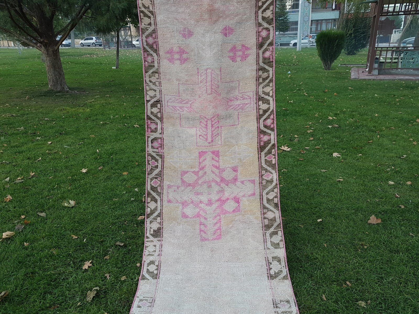 Turkish Kurdish Distressed Hallway Runner Rug, 1970s photo Textiles