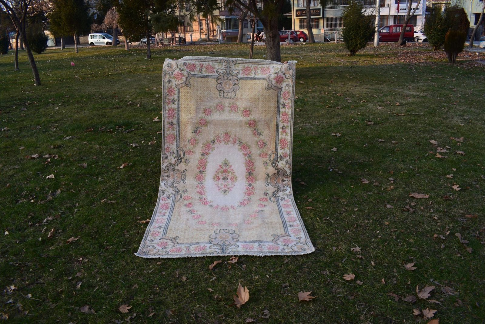 Turkish Hand Knotted Woolen Sparta Rug, 1970s