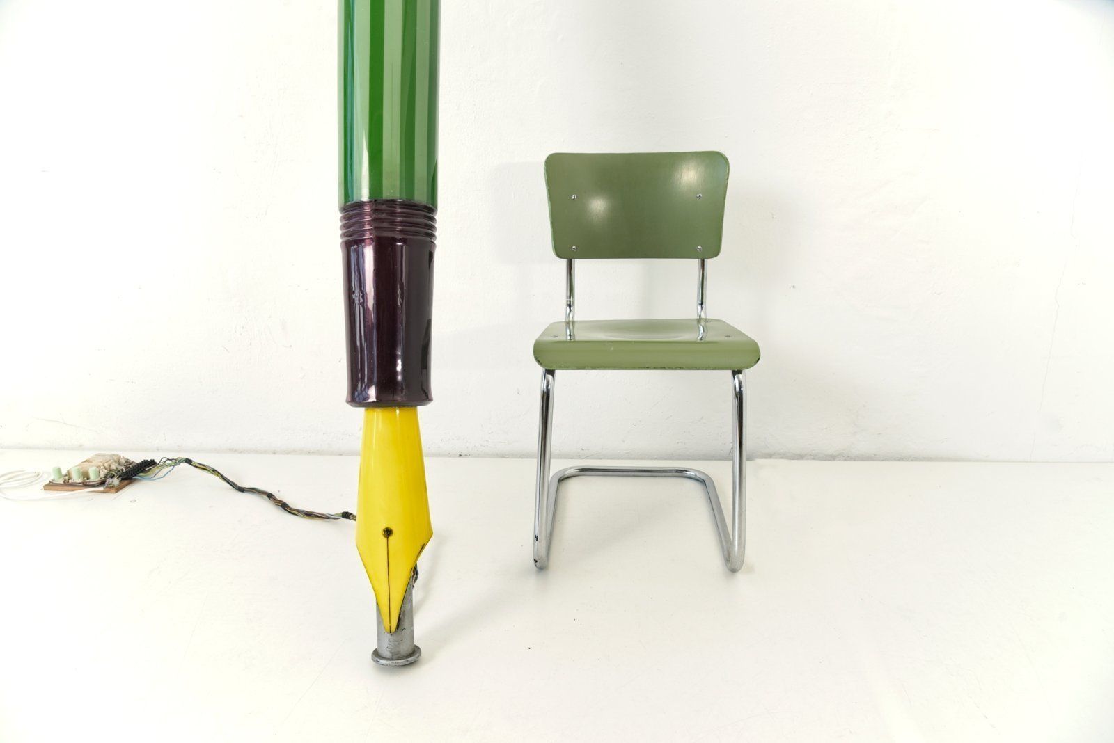 Large German Illuminating Advertisement Fountain Pen From Günther Wagner Pelikan, 1950s photo for sale