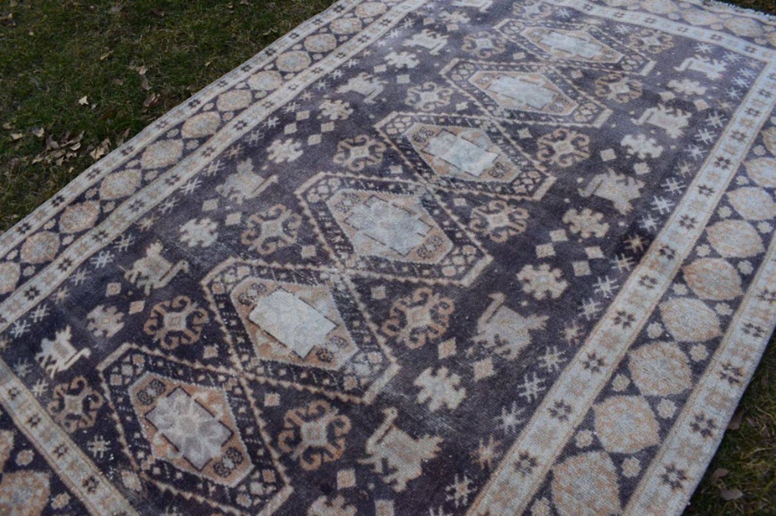 Turkish Oushak Area Rug 1970s photo furniture