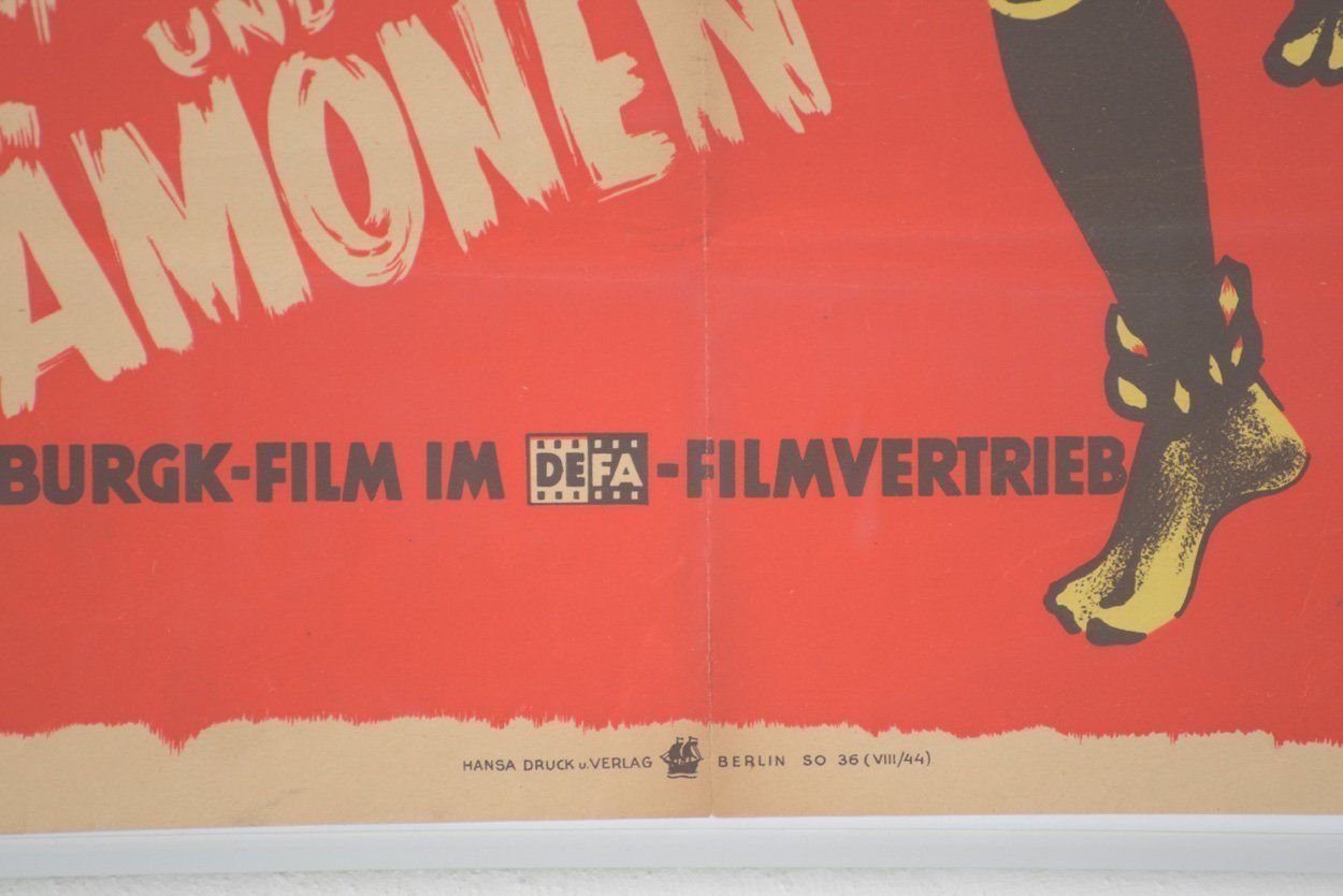 Vintage Womens Masks And Demons Movie Poster By Kurt Geffers For Defa Film, 1940s photo for sale