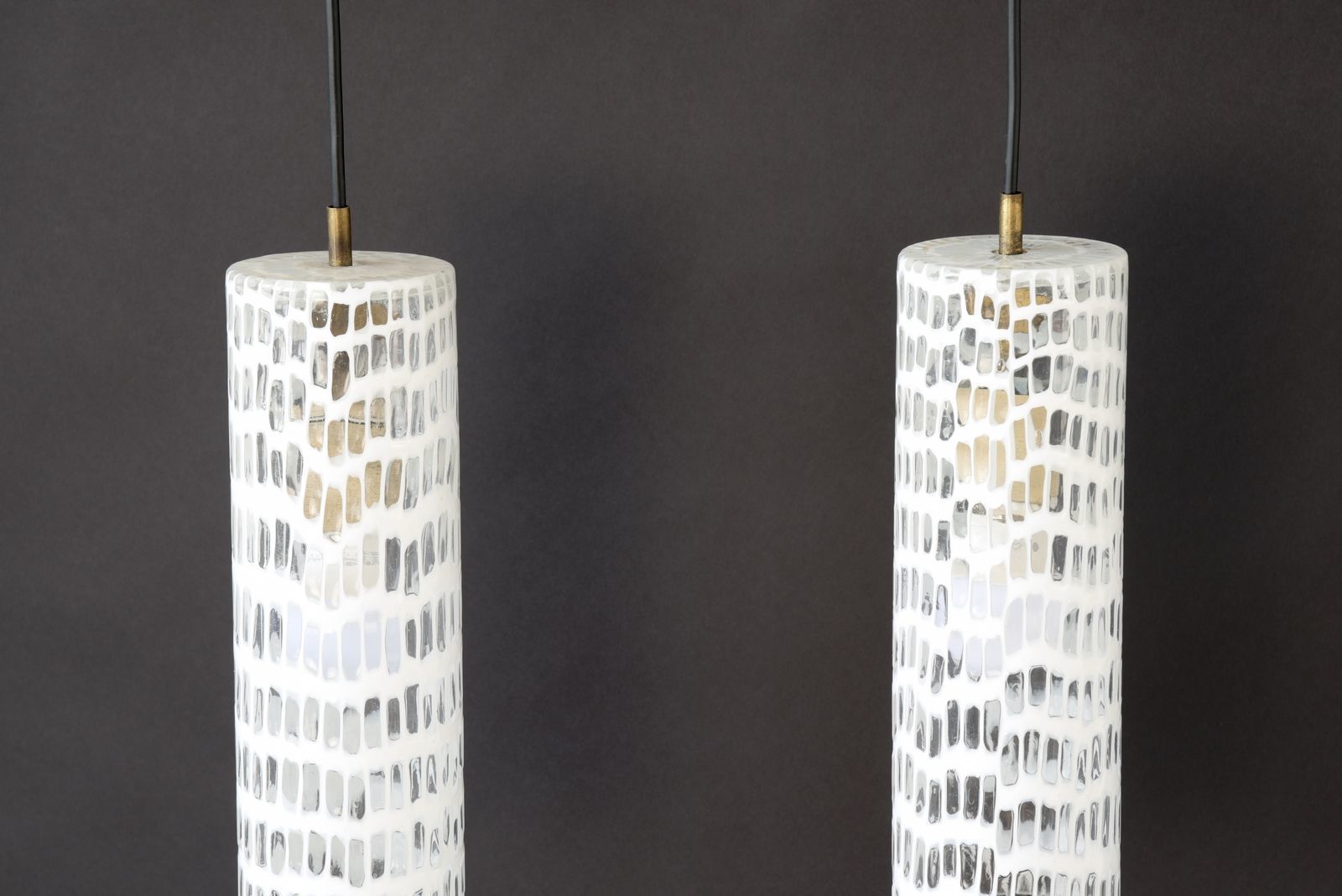Italian Murano Glass Occhi Pendant Lamps By Tobia Scarpe For Venini, 1968, Set Of 2 photo for sale