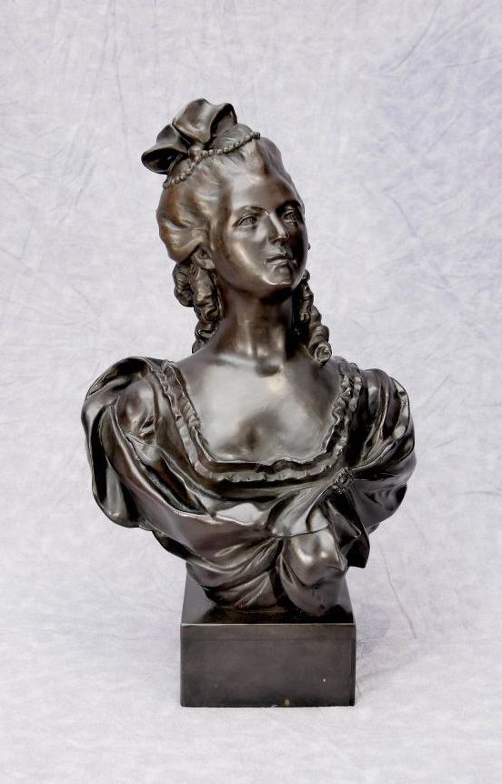 photo for sale French Bronze Bust Marie Antoinette Casting Statue Queen Of France