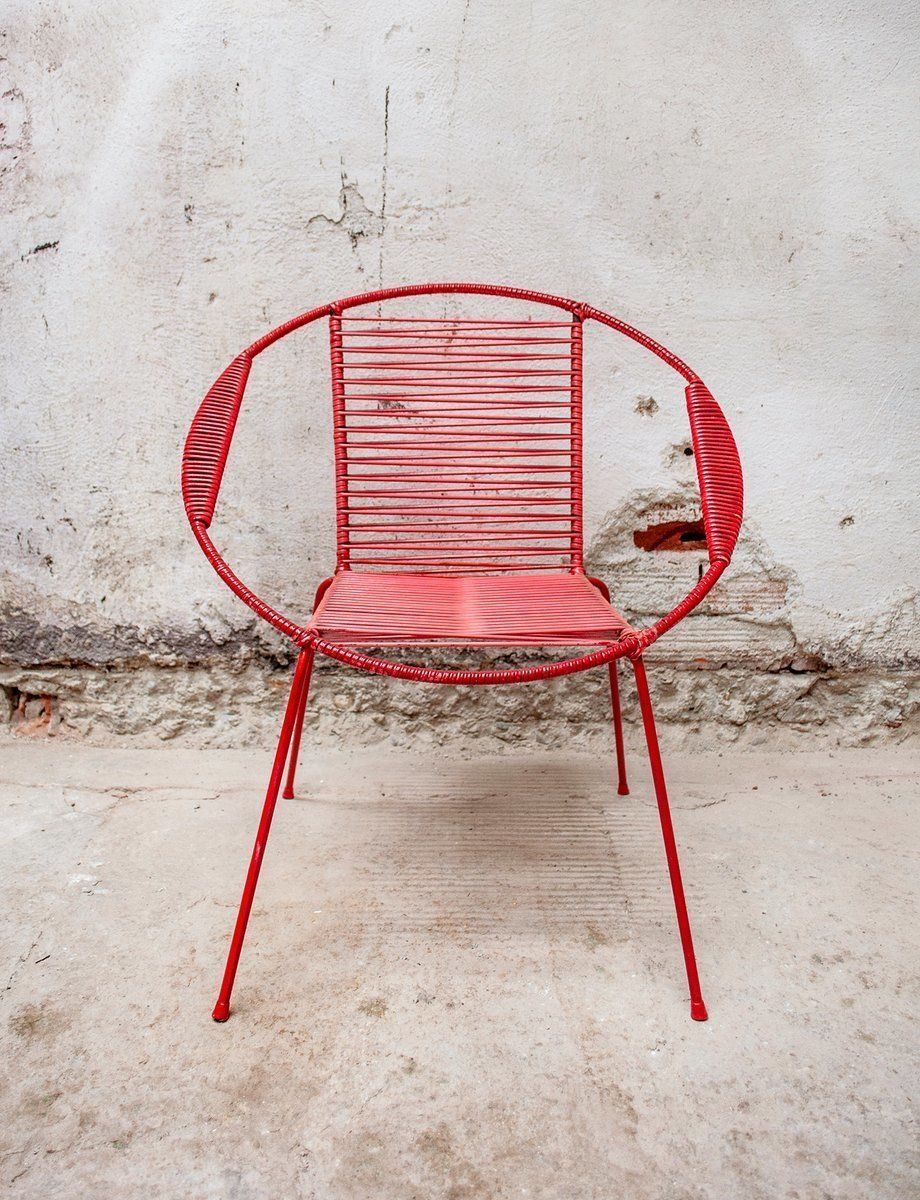 Italiaanse Kinderstoelen Van Ijzer En Kunststof, Ca. Jaren 1950, Set Van 2