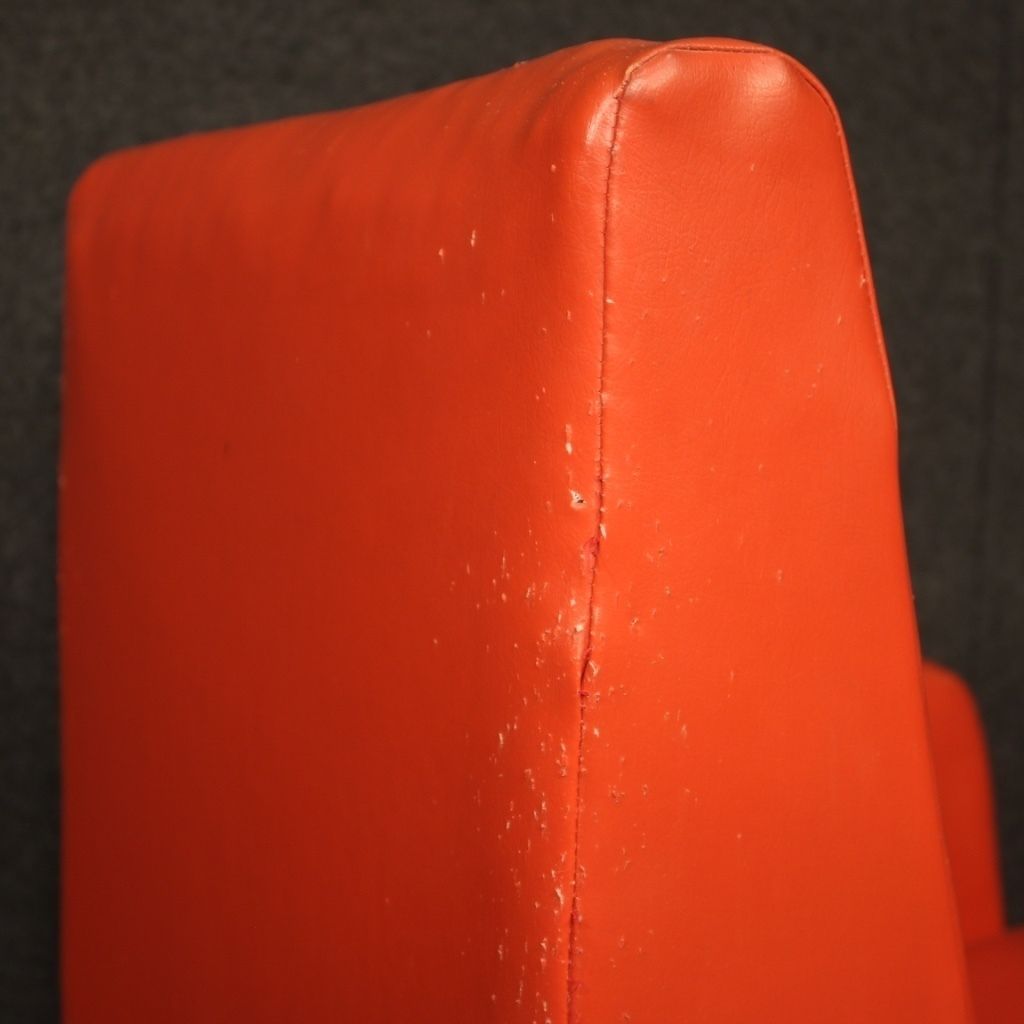 photo for sale Pair Of Italian Design Armchairs In Red Faux Leather