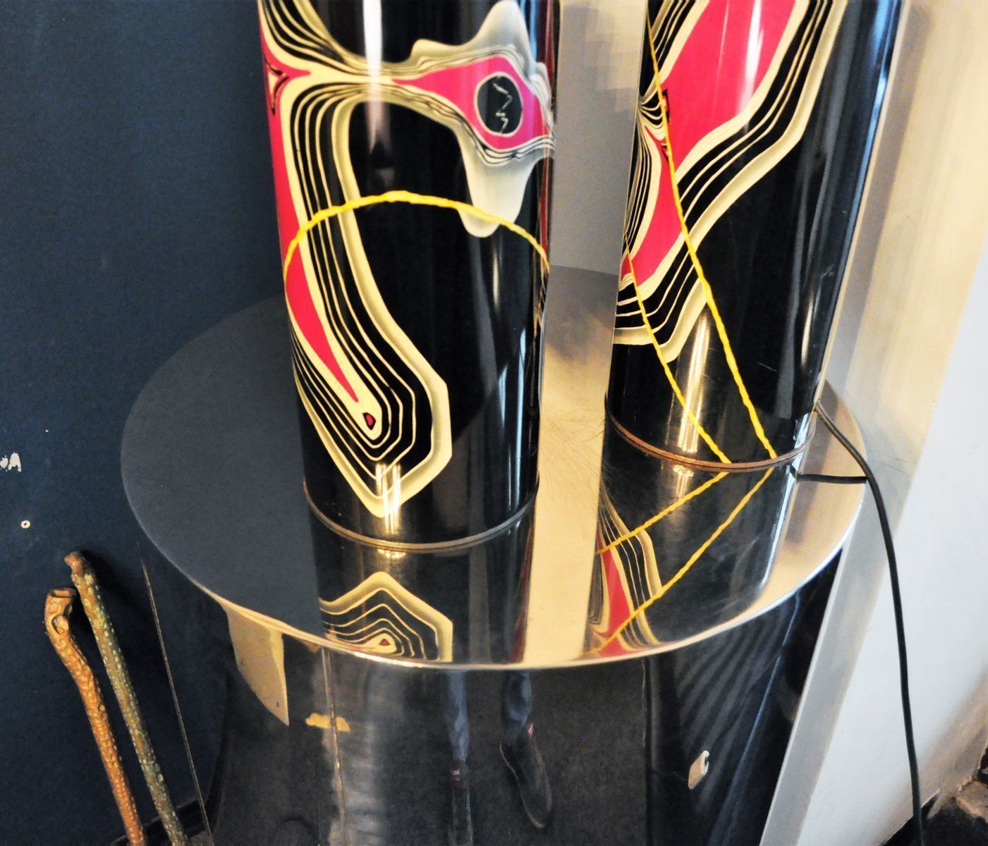 Steel Column Table, 1970s photo 4095.52