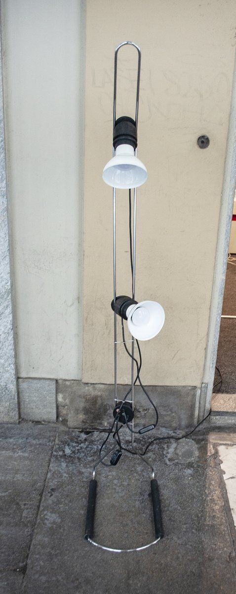 Vintage Italian Adjustable Double Light Floor Lamp, 1970s photo for sale