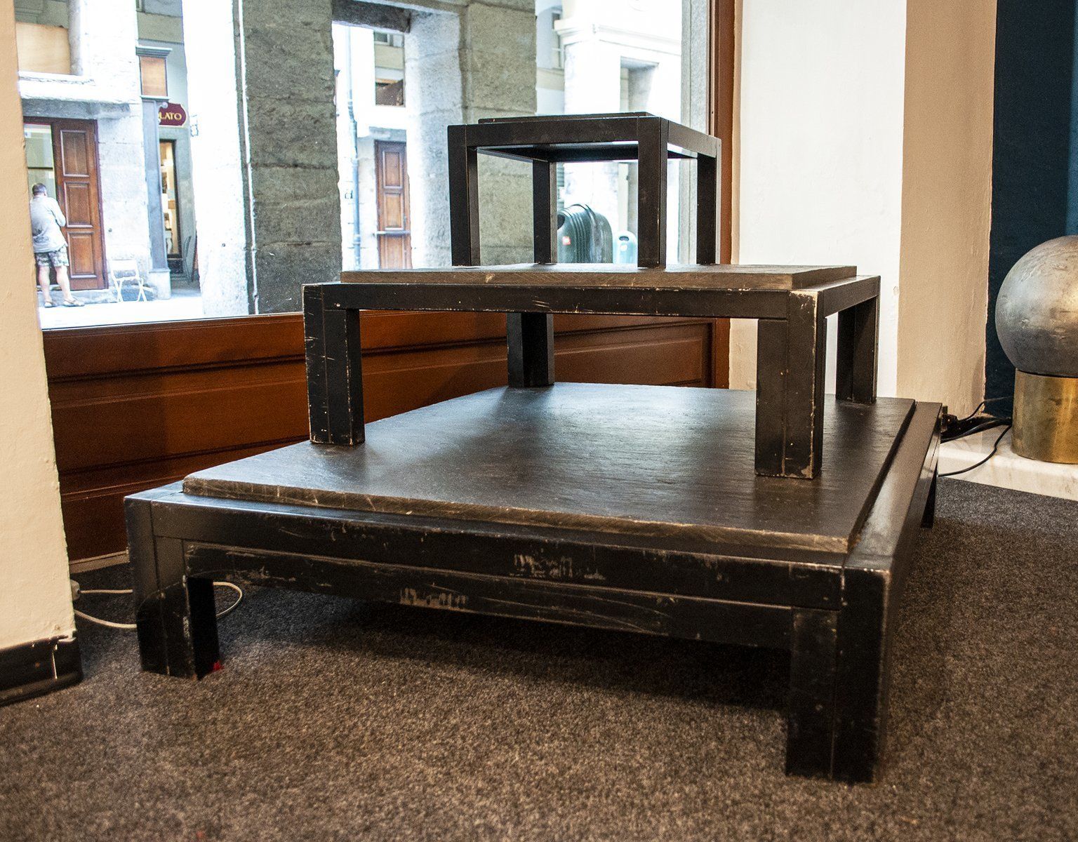 Italian Iron & Slate Coffee Tables From Urano Palma, 1970s, Set Of 3 photo Furniture