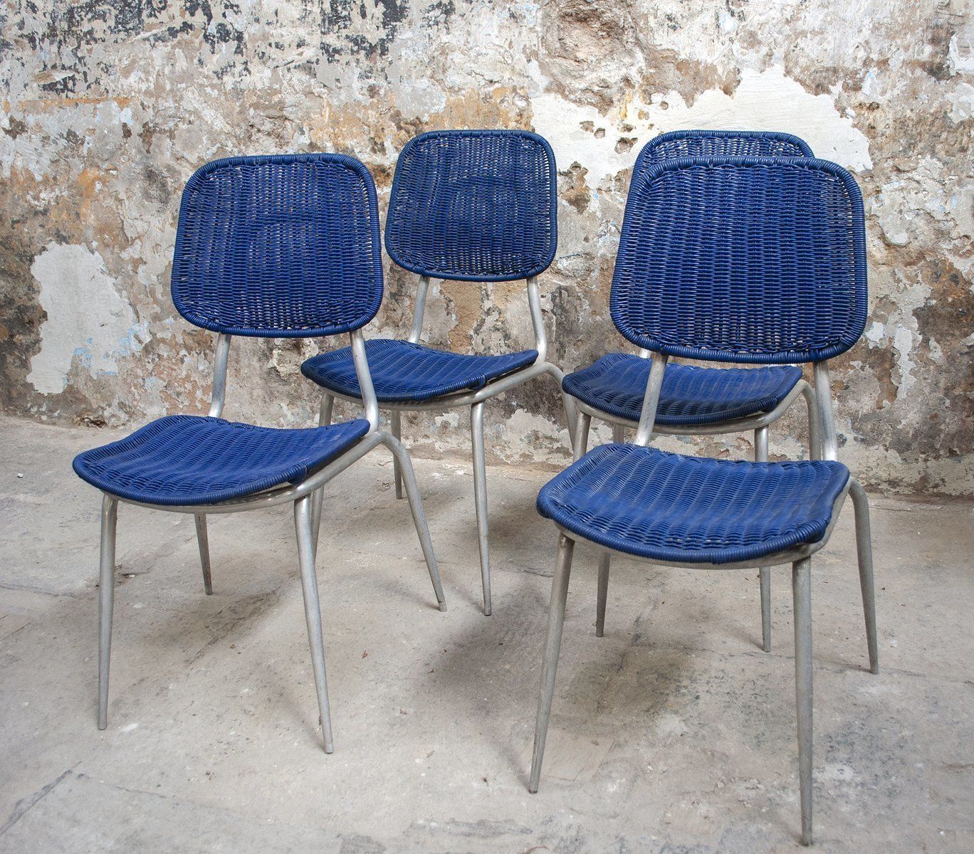 Aluminum And Plastic Dining Chairs, 1950s, Set Of 4 photo vinterior
