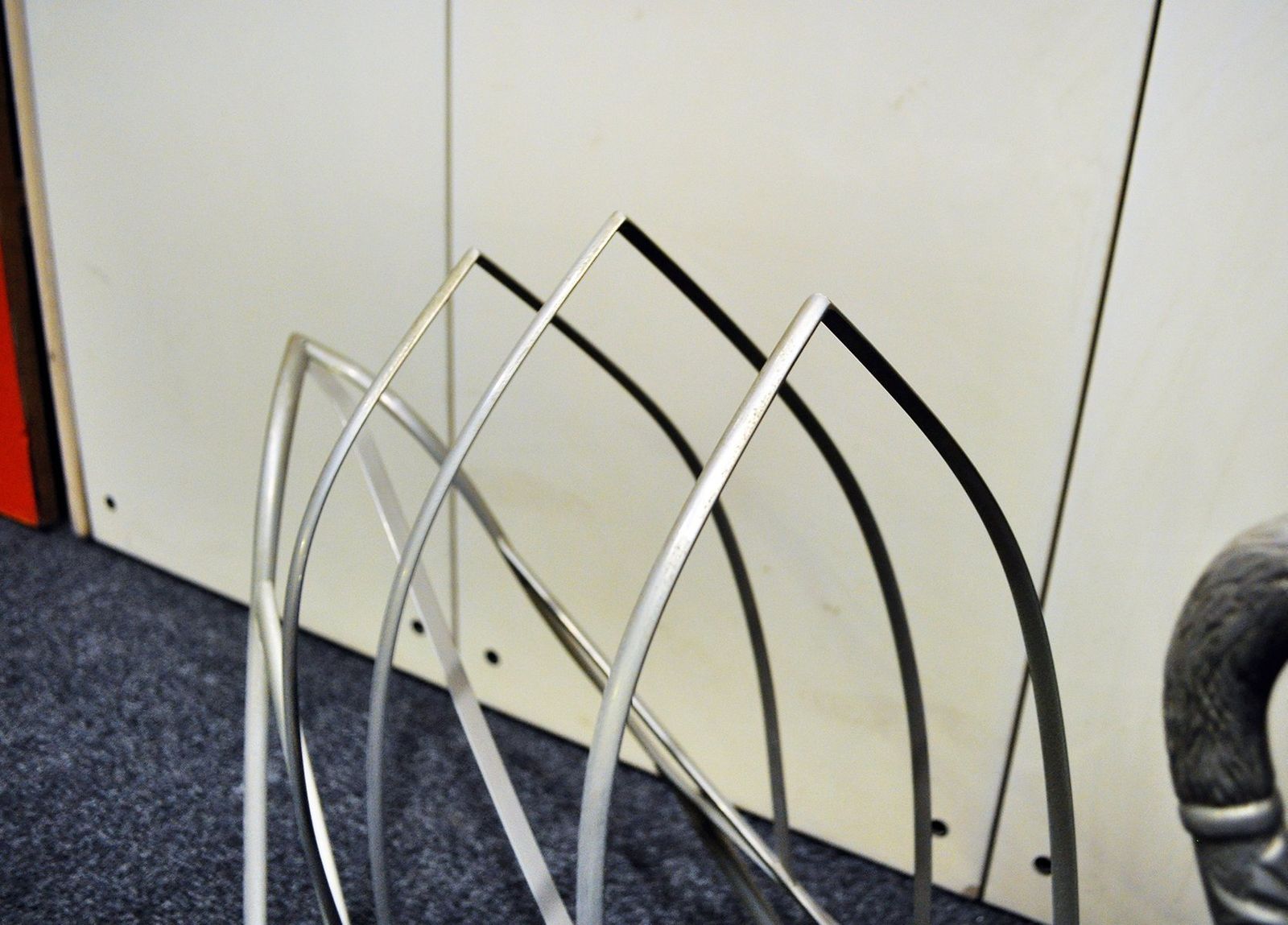 Italian Nickel Plated Brass Magazine Rack, 1970s photo 703.04