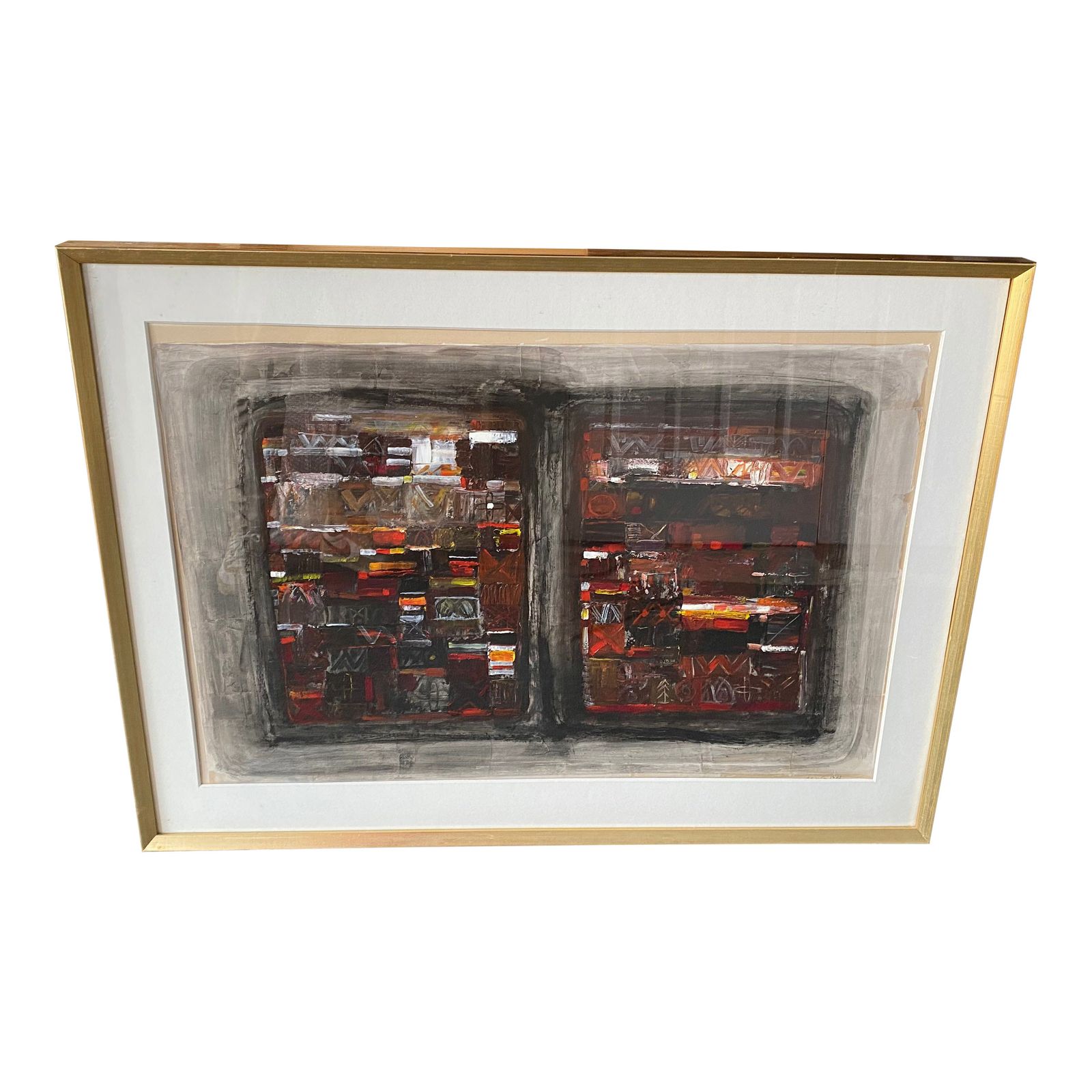 Vintage 1970s Danish Mixed Media Painting