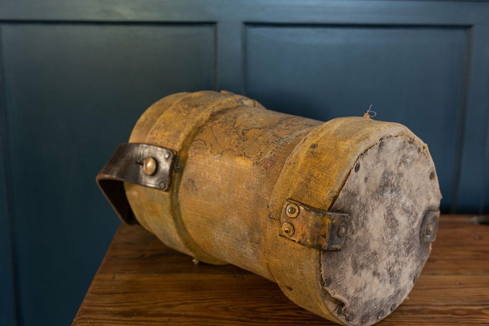 Leather Cordite Carrier With Royal Coat Of Arms photo vintage
