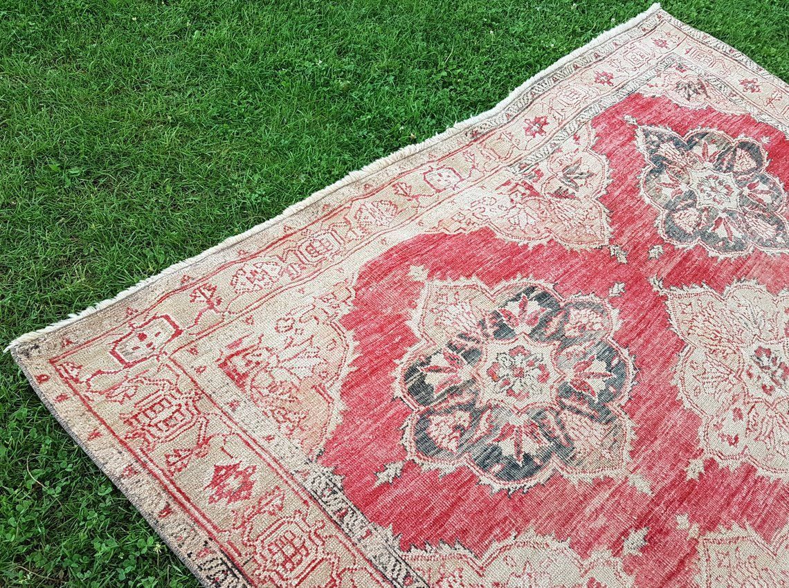 Vintage Turkish Oushak Rug, 1970s photo Textiles