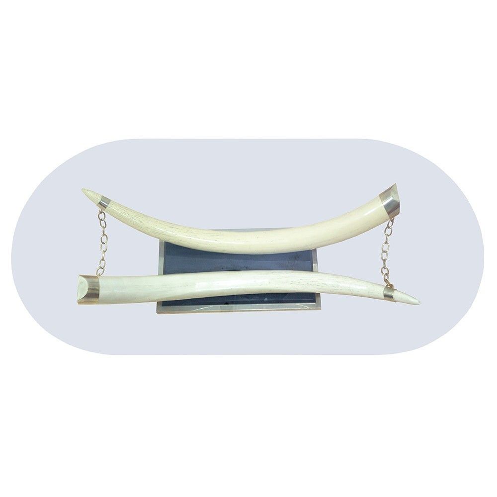 Mid Century French Faux Ivory Tusk Coffee Table, 1970s photo for sale