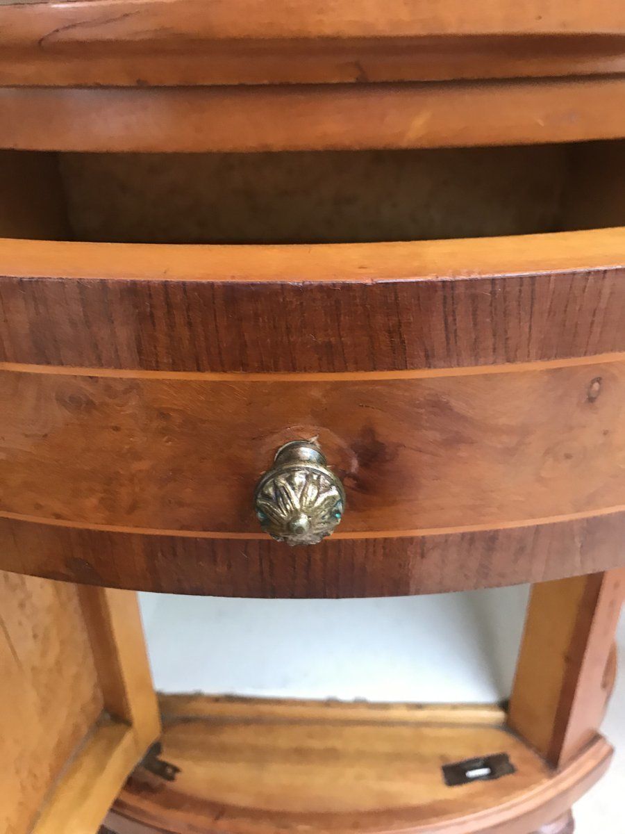 Louis XVI Style Metal And Mirror Marquetry Nightstands, 1920s, Set Of 2 photo buy