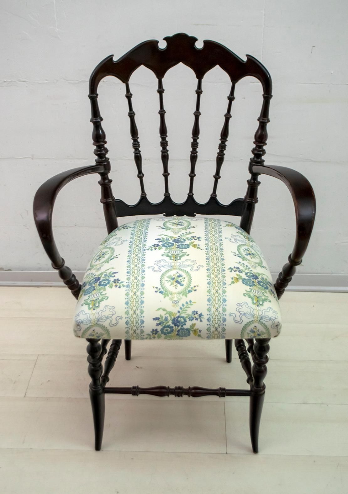 2563.0 Pair Of Giuseppe Gaetano Descalzi Midcentury Italian Chiavari Armchairs, 1950s photo