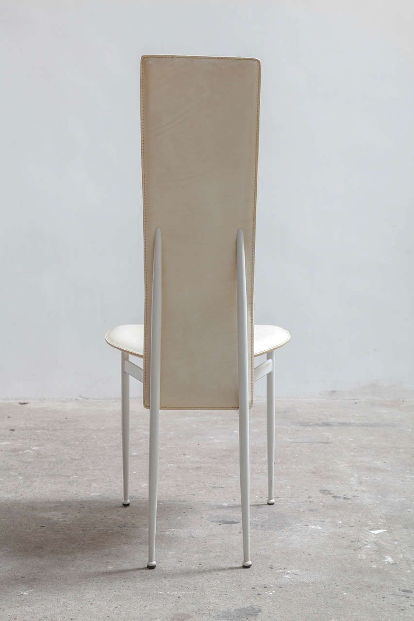 Set Of Five Vintage Italian Leather Chairs By Fasem photo Furniture