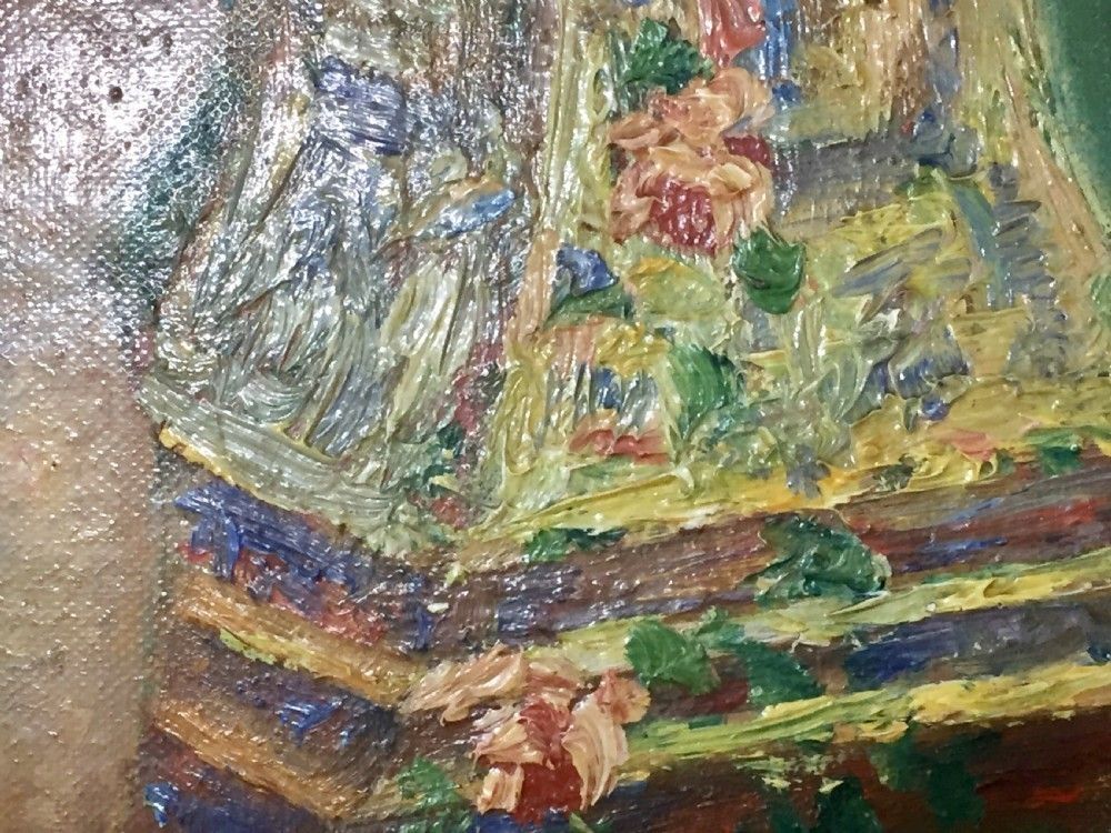 Sarrazin (French, Early 20c) Impressionist Oil Of Young Naked Woman, Dated 1914 photo vintage