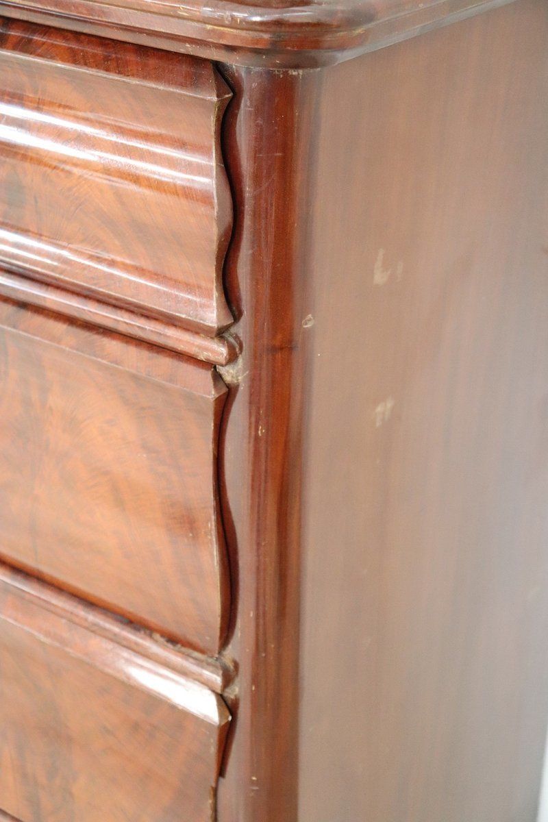 photo buy Antique Mahogany Tall Chest Of Drawers, 1850s