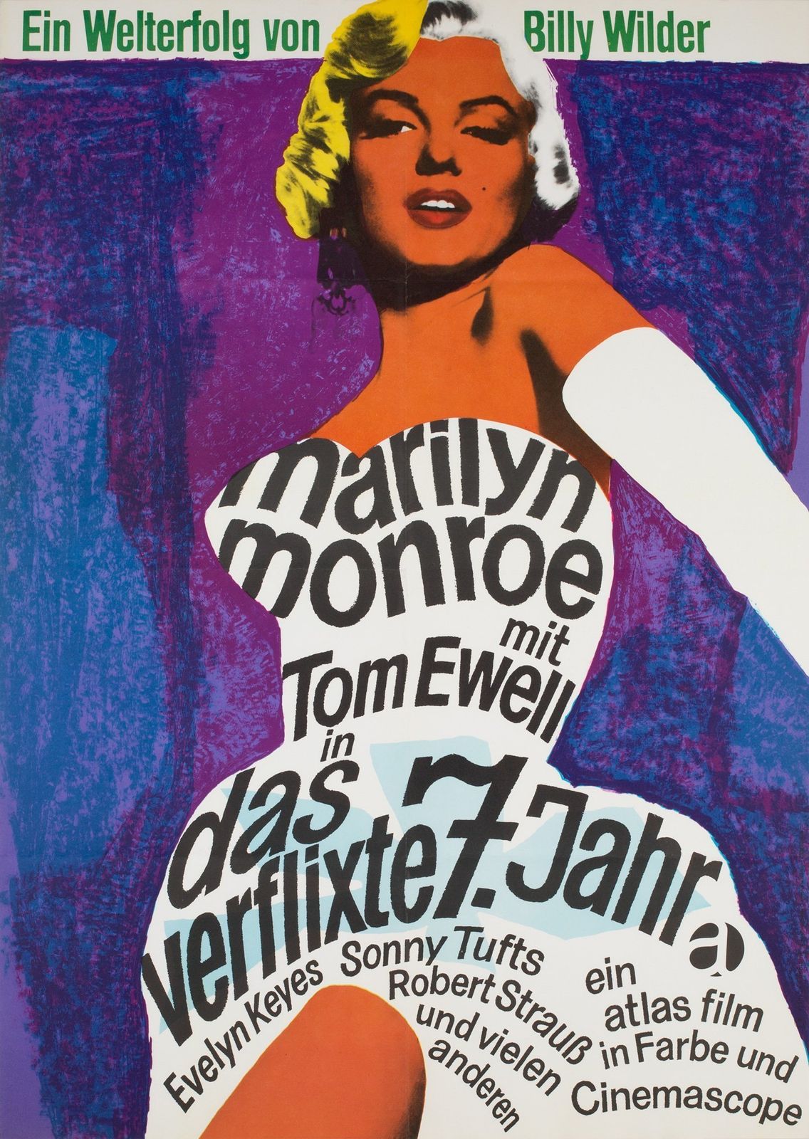 The Seven Year Itch R1966 German A1 Film Movie Poster, Fischer Nosbisch, Marilyn Monroe