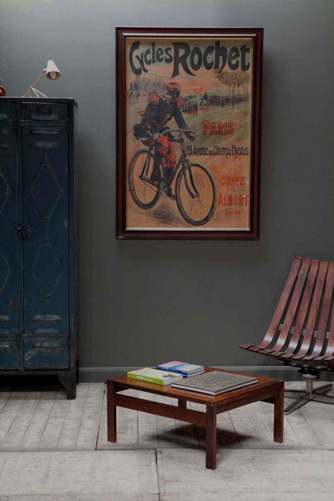 Original, Extra Large, Linen Backed Poster For "Cycles Rochet" Circa 1895 photo furniture