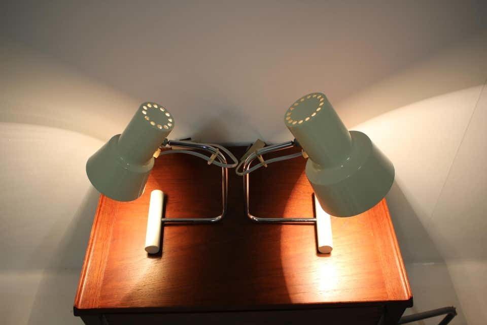 Set Of Two Beige Table Lamps Designed By Josef Hůrka For Napako 1970´S photo vintage
