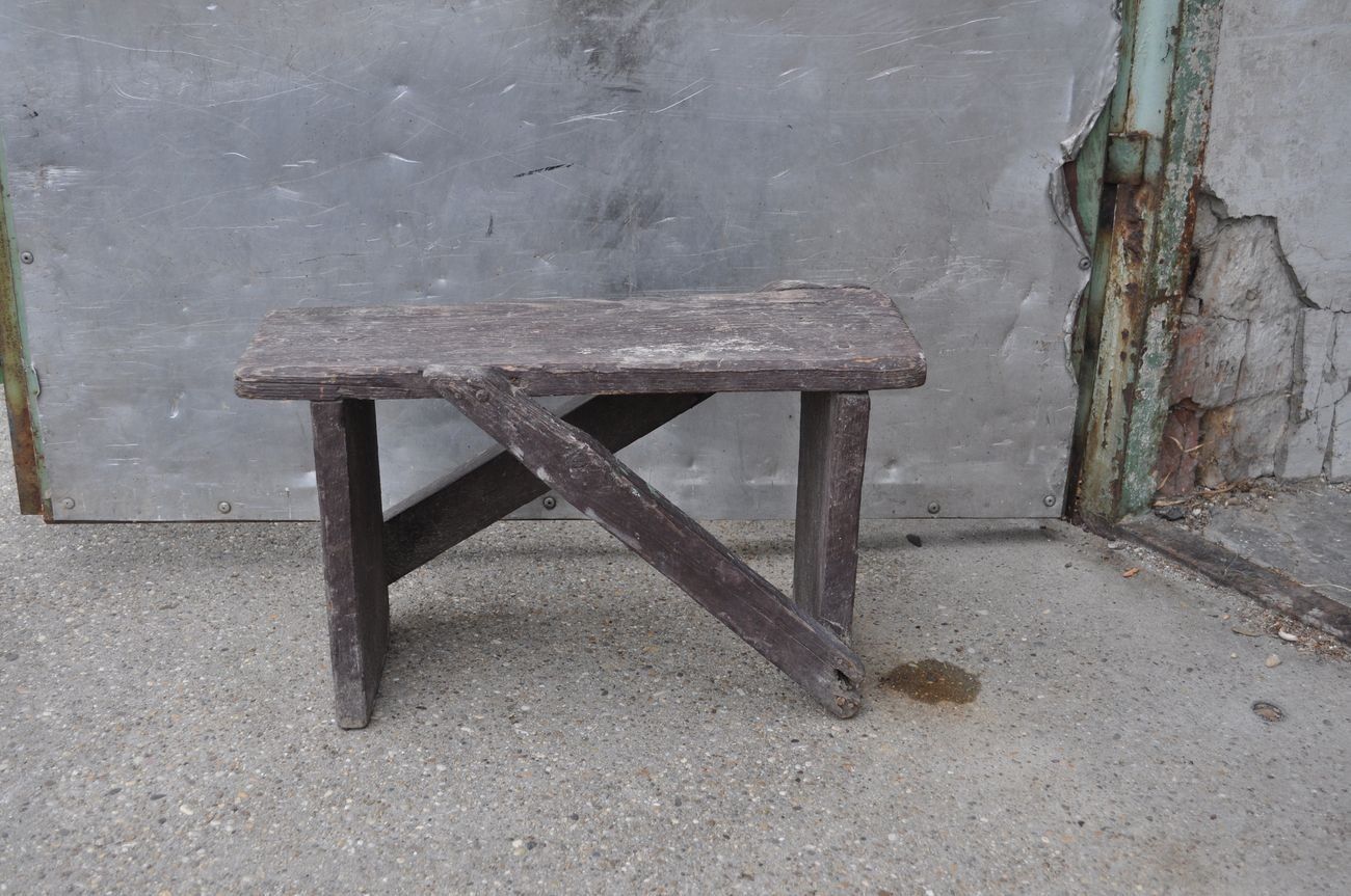 Brown Painted Stool, 1940s photo for sale