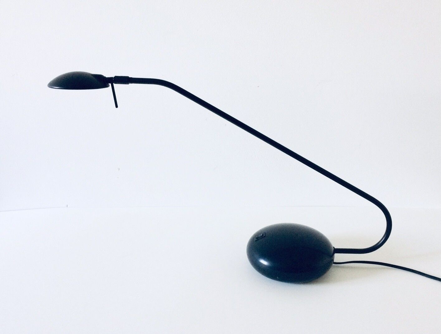 Post Modern Design Sleek Black Metal Desk Lamp 1980s