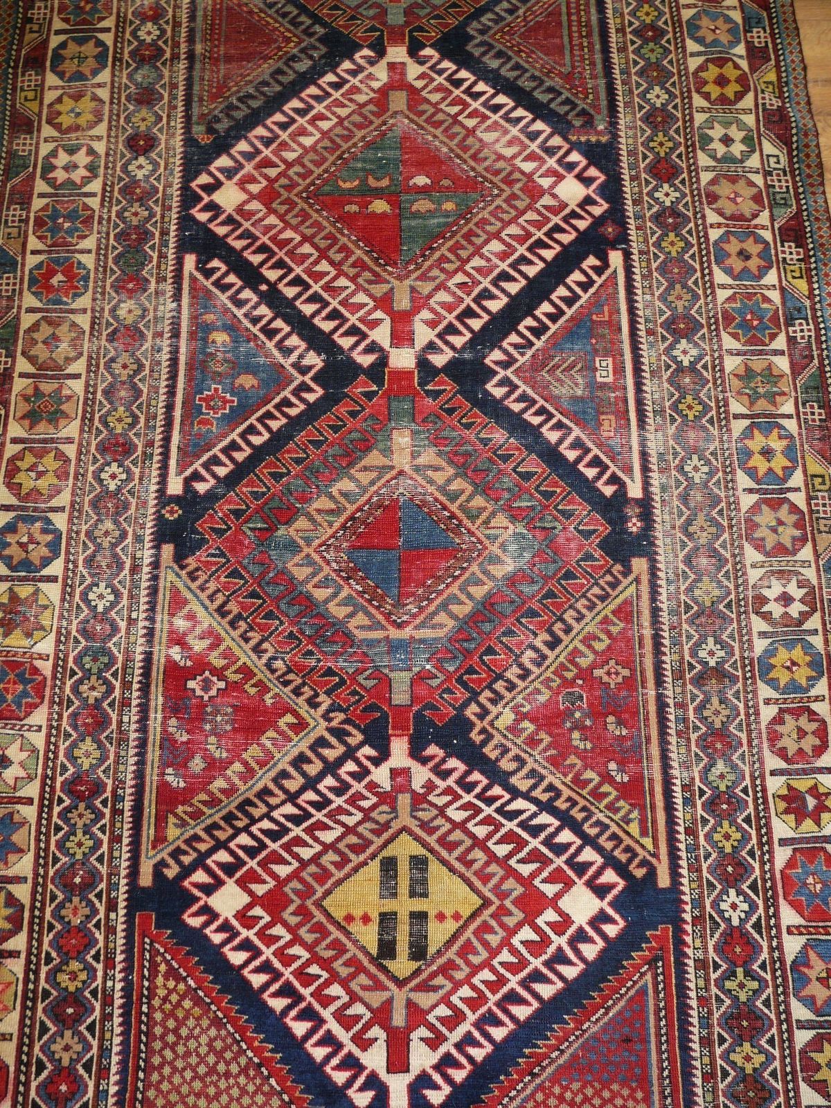 Genuine Antique Hand Knotted Caucasian Shirvan Rug   100% Wool Pile   312 X 136 Cm (10'3" X 4'6") photo for sale